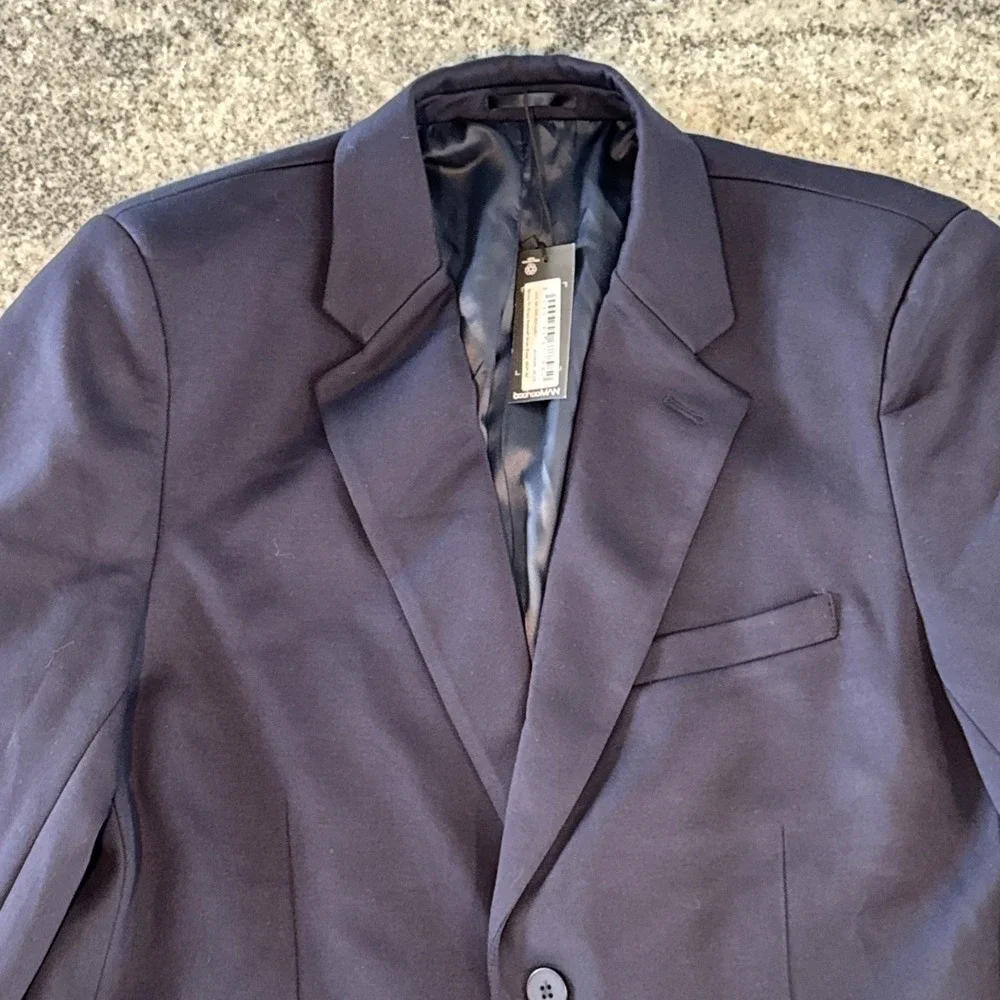 Boohoo Man Single Breasted Blazer Suit Jacket Mens Size 42 Skinny Fit Navy #770
